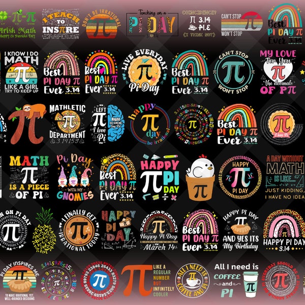 60+ Designs Happy Pi Day PNG Bundle, Pi Day, Funny Math Gift, Funny Pi Day, Math Teacher Gift, Math Lover Shirt, Pi Day Gift