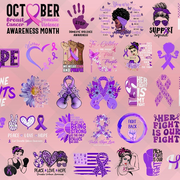 35+ Designs Domestic Violence Awareness Png Bundle, Purple Ribbon Png, Stop Domestic Violence Png, Domestic Abuse Png