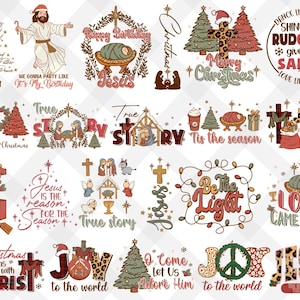 20+ Designs Christian Christmas Png Bundle, Merry Christmas, Bible Verse, Jesus Christmas, Retro Christmas, Santa Claus, Religious Christmas
