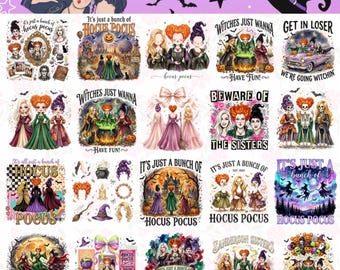It's Just A Bunch Of Hocu Halloween Png, Witches Sisters Png, Spooky Witch Shirt Design, Bad Witches Png, Halloween PNG Sublimation
