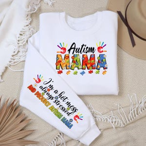 I'm a hot mess Always Stressed And Proudly Autism Mama Png Téléchargement de conception par sublimation, sensibilisation à l'autisme png, autisme maman png, puzzle d'autisme