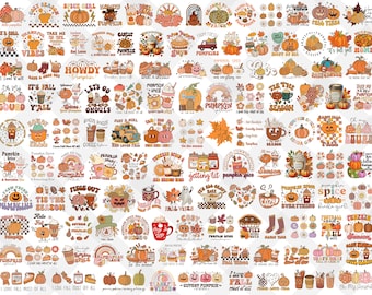120+ Designs Retro Fall Png Bundle, Groovy Autumn, Autumn Sublimation Design, Fall Sublimation Design, Fall Shirt Png, Trendy Fall Png