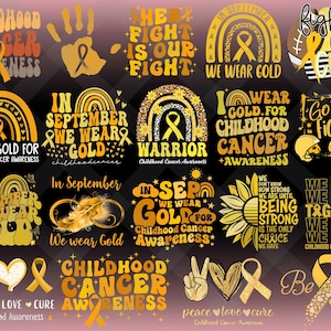 Plus de 20 modèles de png pour le cancer infantile, en septembre, nous portons de l'or, png pour la sensibilisation au cancer chez l'enfant, png en ruban d'or