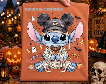Disney Stitch Mummy Halloween Costume Shirt, Lilo and Stitch Halloween Shirt, Disneyland Halloween Family Matching Shirt