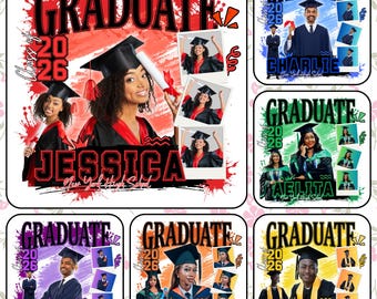 Modelo editável para formatura de 2026 no Canva (download digital), modelo para formatura de 2026, turma de formandos de 2026, adicione foto e personalize.