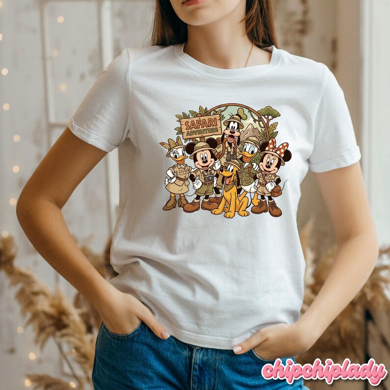 Camisetas vintage de Disney Animal Kingdom, camiseta de safari de Walt Disney World, camiseta de vacaciones de Disney Jungle Safari, camiseta de viaje a Disney 2026 imagen 9
