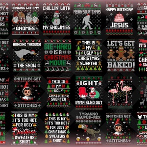 30+ Designs Hässliche Weihnachten Pullover Png-Bundle, Weihnachten Png, Hässliche Pullover Png, Hässliche Pullover Clipart, Retro Hässliche Pullover Png