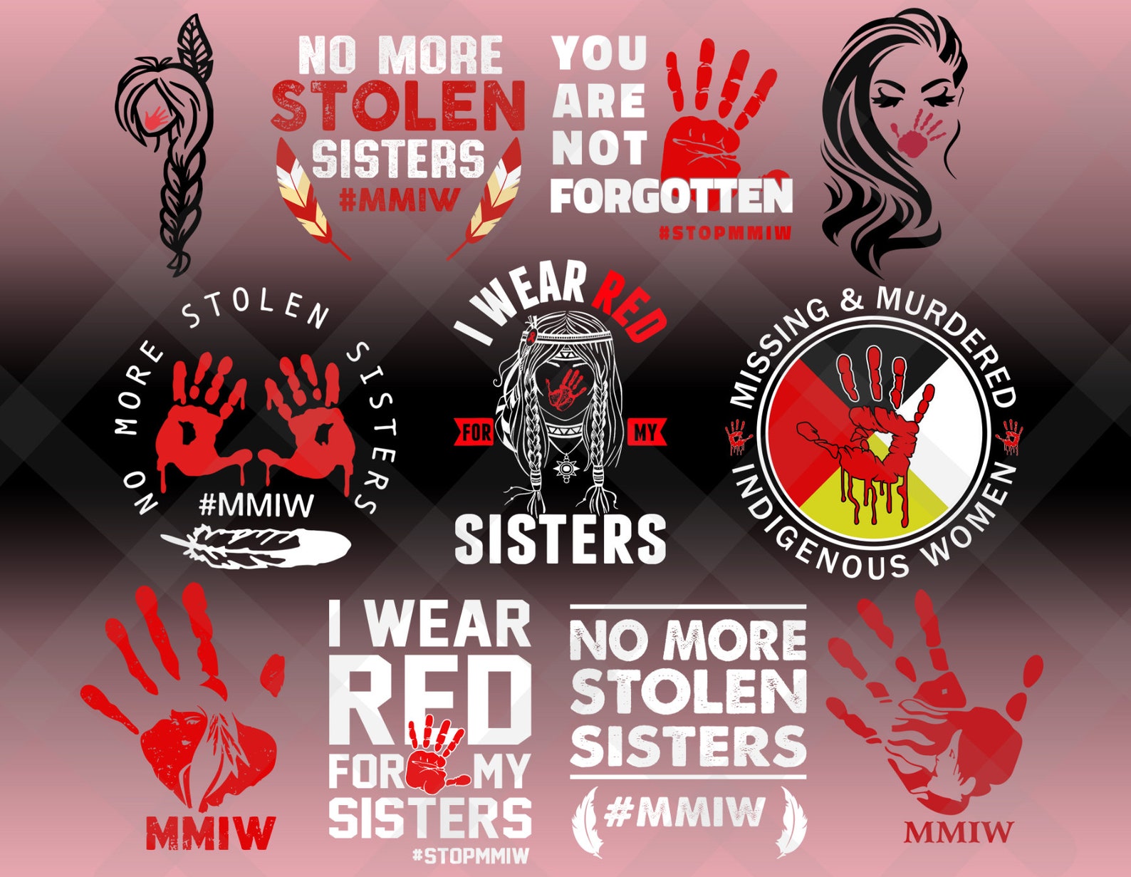 Red Hand Native American PNG, Native Png, Indian Png, Mother's Day Png ...