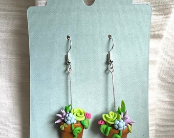 Clay Succulent Earrings