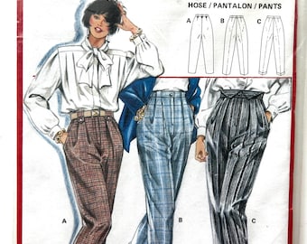1980s Burda Sewing Pattern No. 6214, Vintage Women's Pants Sizes 8 - 40, Never Used.