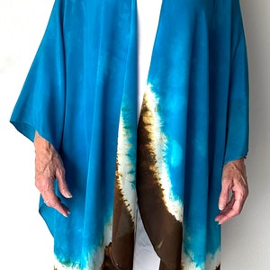 The Sophia, Crepe De Chine Silk Ruana, Shibori Style, Unique ...