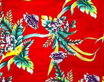 Vintage 1982 HAWAII Tropical Cotton Print Fabric Never Used