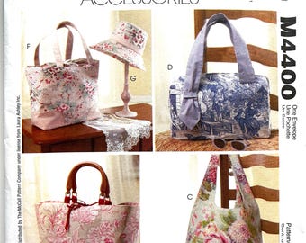 Pattern, Laura Ashley Fashion Accessories McCalls M4400 Purse Tote Bag Hat
