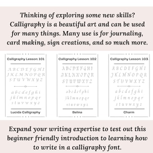 15 Calligraphy Lessons | Learn How To Write | Fancy Writing | Learning | Arts and Crafts | Template | Guide | Bundle Pack | Learning Fonts
