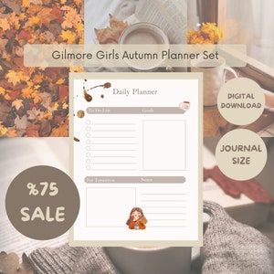 Gilmore Girls Autumn Planner Set, Bonus Free Pages, Fall Theme, Study Planner, Daily Planner, Printable