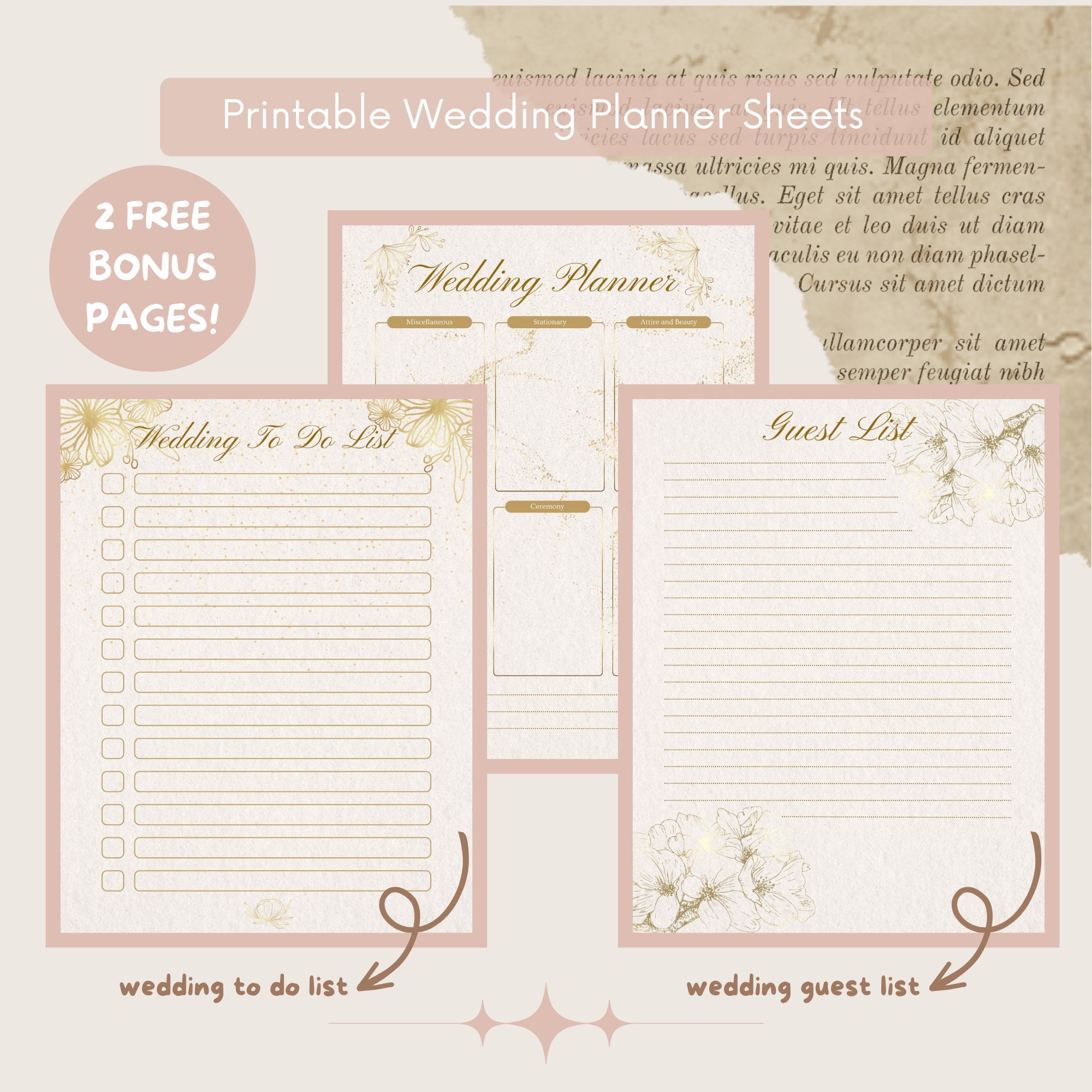 Printable Wedding Planner Wedding Plan Organizer Set Wedding Bundle ...