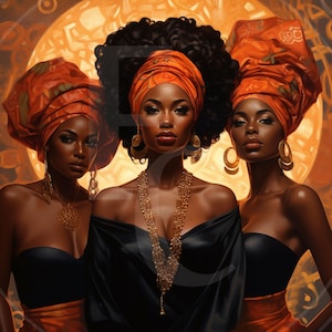 African Contemporary, Black Girl Magic Ai Digital Print