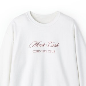 Monte Carlo Country Club, Unisex Sweatshirt, Old Money Style Sweatshirt, Luxus, Vintage Shirt, Retro Sweatshirt, Rich College Sweater