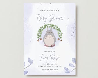 COLORFUL Bundle Totoro Invitation | Party Invitation | Baby Shower | Birthday Celebration