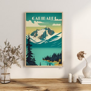 Print Garibaldi Lake Poster British Columbia Poster Hike Alpine Trails Wall Decor Serene Lakeside Camping Art Print Canada image 1