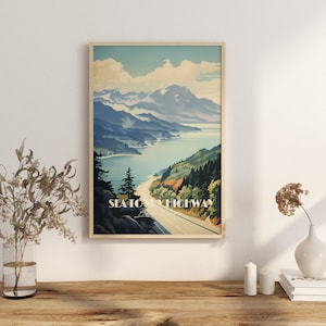 Print Sea to Sky Highway Poster British Columbia Scenic Drives BC Poster Gondola Views Wall Decor Coastal Mountains Art Print Canada