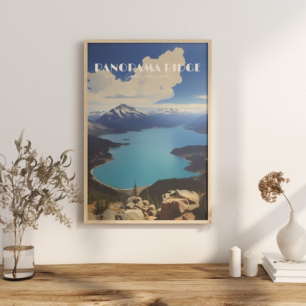 Print Garibaldi Lake Panorama Ridge Poster - British Columbia - Wall Decor Alpine Adventure Art Print Canada Hiking Camping Lake Trail