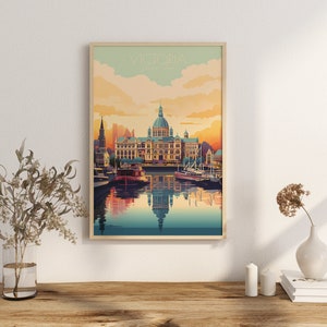 Victoria Parliament Travel Poster | Iconic BC Building Wall Art | British Columbia Home Decor | Art Print Canada