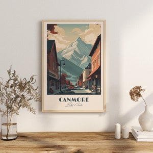 Print Canmore, Alberta Poster Alberta Mountain Climbing Alberta Poster Hiking Trails Wall Decor Adventure Basecamp Art Print Canada