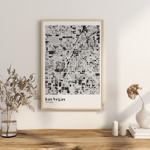 Impression de carte de Las Vegas, Nevada, impression de plans de ville, impression d'art mural, cartes de Las Vegas, Nevada, États-Unis, cartes colorées, carte de Las Vegas, mosaïque