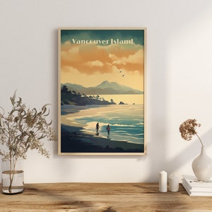 Print Tofino Surfer Poster British Columbia Poster Surf Pacific Coast Wall Decor Wild Waves Art Print Canada