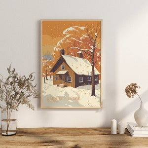 Druck Québec Sugar Shack Québec Ahornsirup Québec Geschmack Winter Freuden Wand Dekor Wald Cabin Kunstdruck Kanada