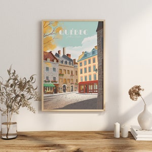 Print Quebec Quartier Petit Champlain Poster Charming Historic District Wall Decor Old World Charm Art Print Canada Quebec City