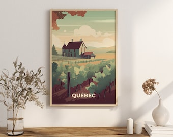 Kunstdruck 'Quebec Vineyard Poster Québec Weinverkostung Québec Poster 'Natur pur'