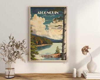 Print Algonquin Provincial Park Poster Ontario Lake Wall Decor Canadian Provincial Park Art Print Lake Park Home Decor