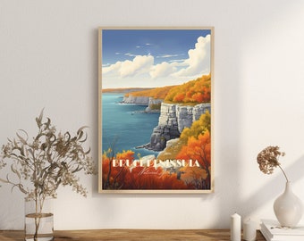 Print Bruce Peninsula Ontario Poster Art Print Hike the Bruce Trail Wall Decor Georgian Bay Art Canada Natural Wonders Print Lake Superior