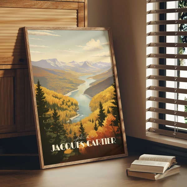 Print Parc de la Jacques-Cartier Quebec Poster Hiking Quebec Wilderness River Views Canadian Nature Art Print Hike Jacques Cartier park