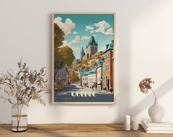 Print Old Quebec, Quebec Poster Quebec Historic Walks Quebec Poster Explore Stone Streets Wall Decor Heritage Buildings Art Print Canada