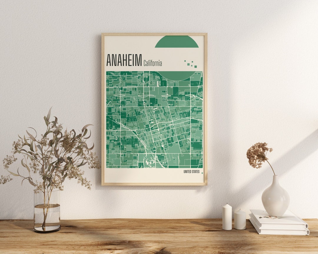 Print Map Anaheim California City Maps United States City Map ...