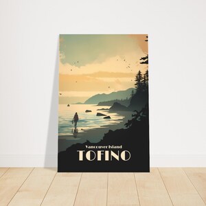 Tofino, C.-B. Affiche | Capitale canadienne du surf | Décoration murale de la Colombie-Britannique | Île de Vancouver Impression artistique image 2