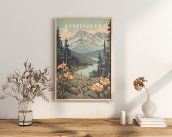 Poster Revelstoke print British Columbia Travel Poster Scenic Nature Views Art Print Wall Decor Adventure Gifts
