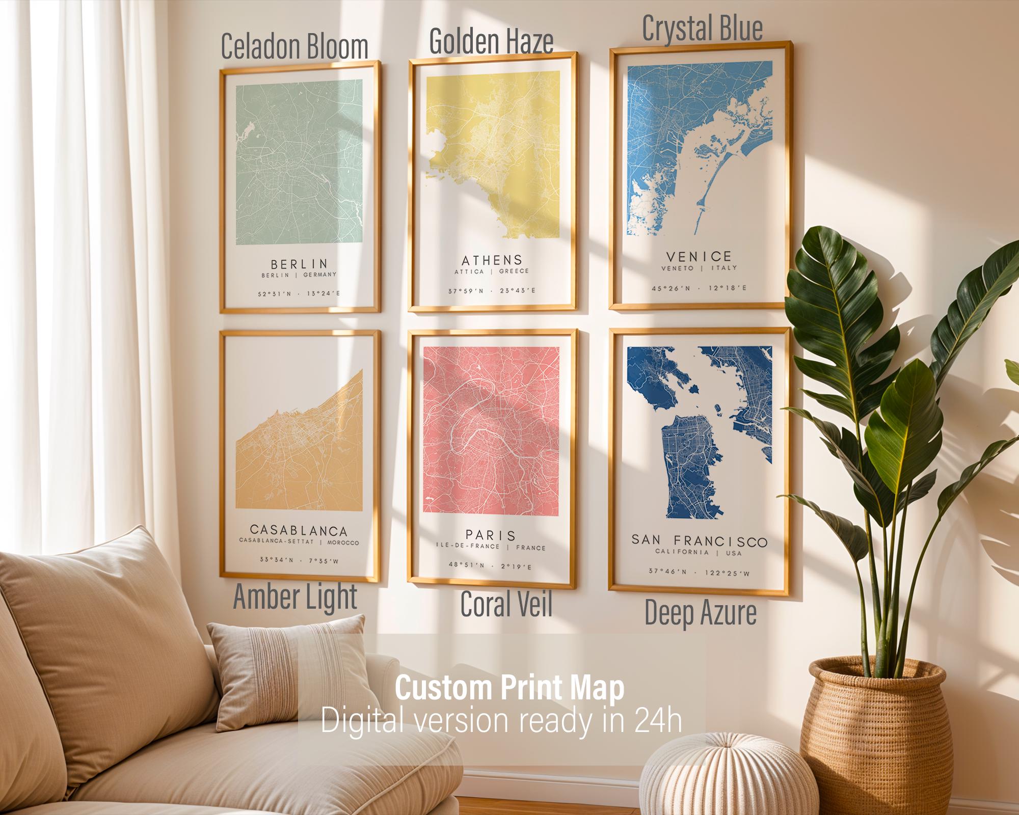 Wedding Map With Heart Pin – Custom Map Print for Couples, Wedding ...