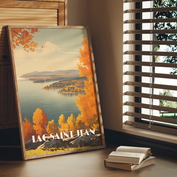 Print Lac Saint Jean Saguenay Quebec Anse St Jean Summer Beach St Gedeon Val Jalbert Alma Poster Print maple Leaf Fall Canada Lake