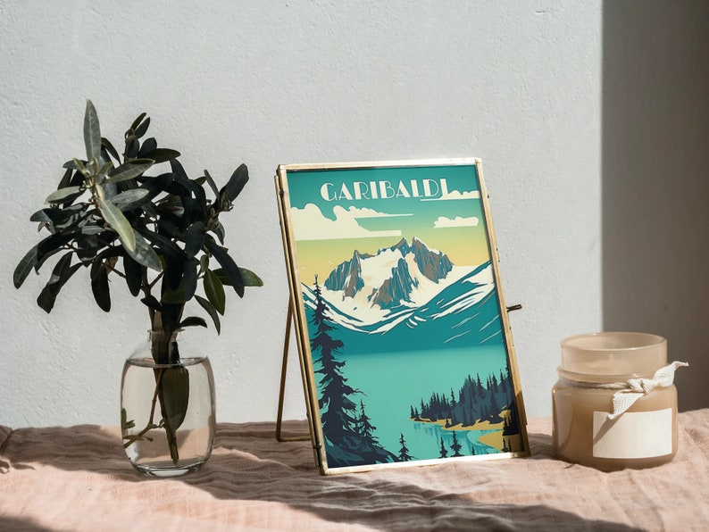 Print Garibaldi Lake Poster British Columbia Poster Hike Alpine Trails Wall Decor Serene Lakeside Camping Art Print Canada image 7