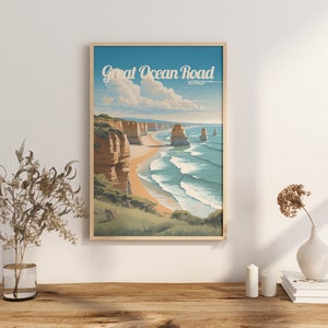Poster Great Ocean Road Druck Victoria Australien Reise Plakat Landschaft Küstenstraße Kunstdruck Natur Wand Dekor Abenteuer Geschenke
