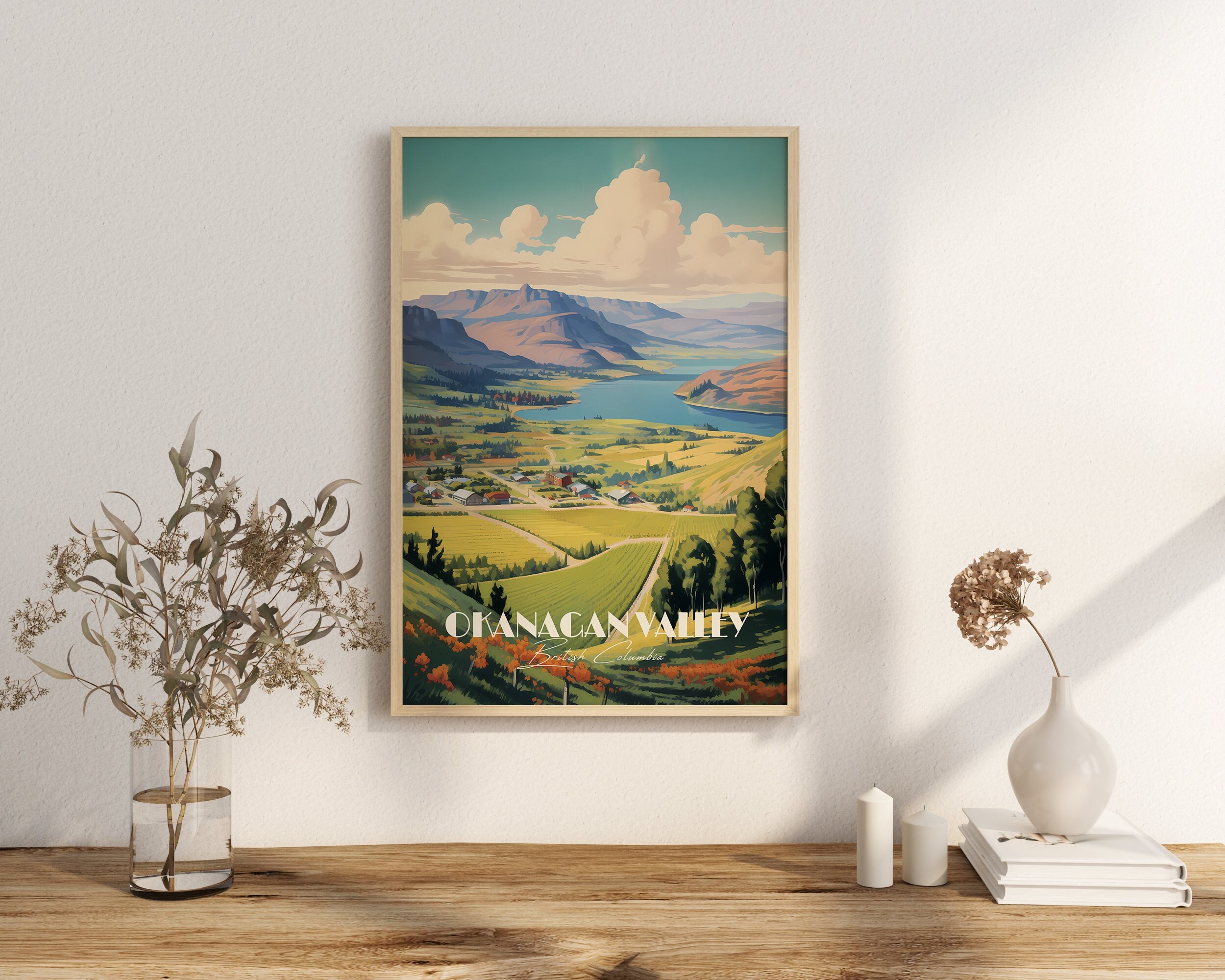 Print Okanagan Valley Poster British Columbia Wine Tasting BC Poster