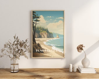 Print Tonquin Beach Poster Tofino Kunst Majestätisch Meerblick Wanddekor Vancouver Island Art Hike Surf Print British Canada