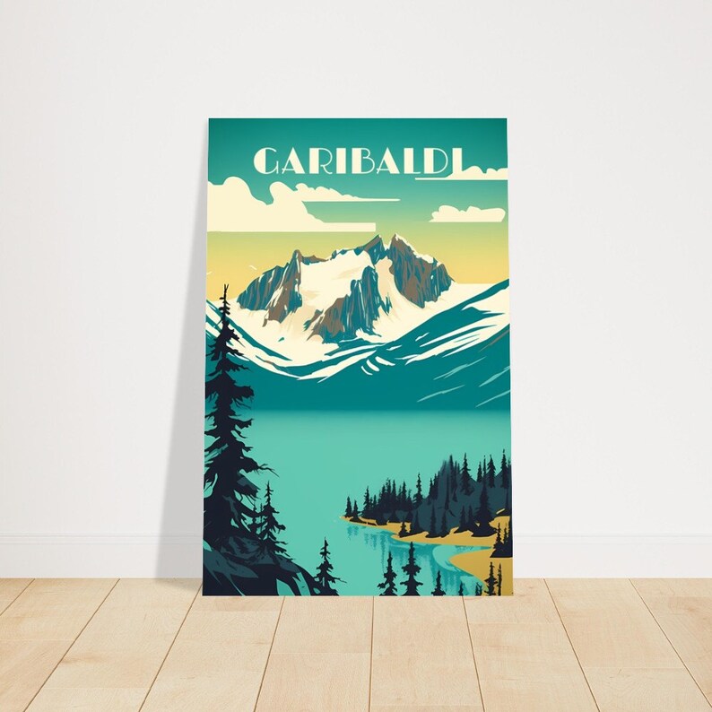 Print Garibaldi Lake Poster British Columbia Poster Hike Alpine Trails Wall Decor Serene Lakeside Camping Art Print Canada image 2