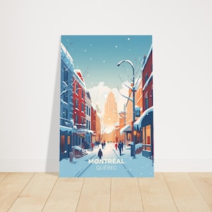 Druck Plateau Mont-Royal Poster Quebec Montreal Poster Verschneite Straßen Wanddekor Winter Stadtbild Kanada Kunstdruck