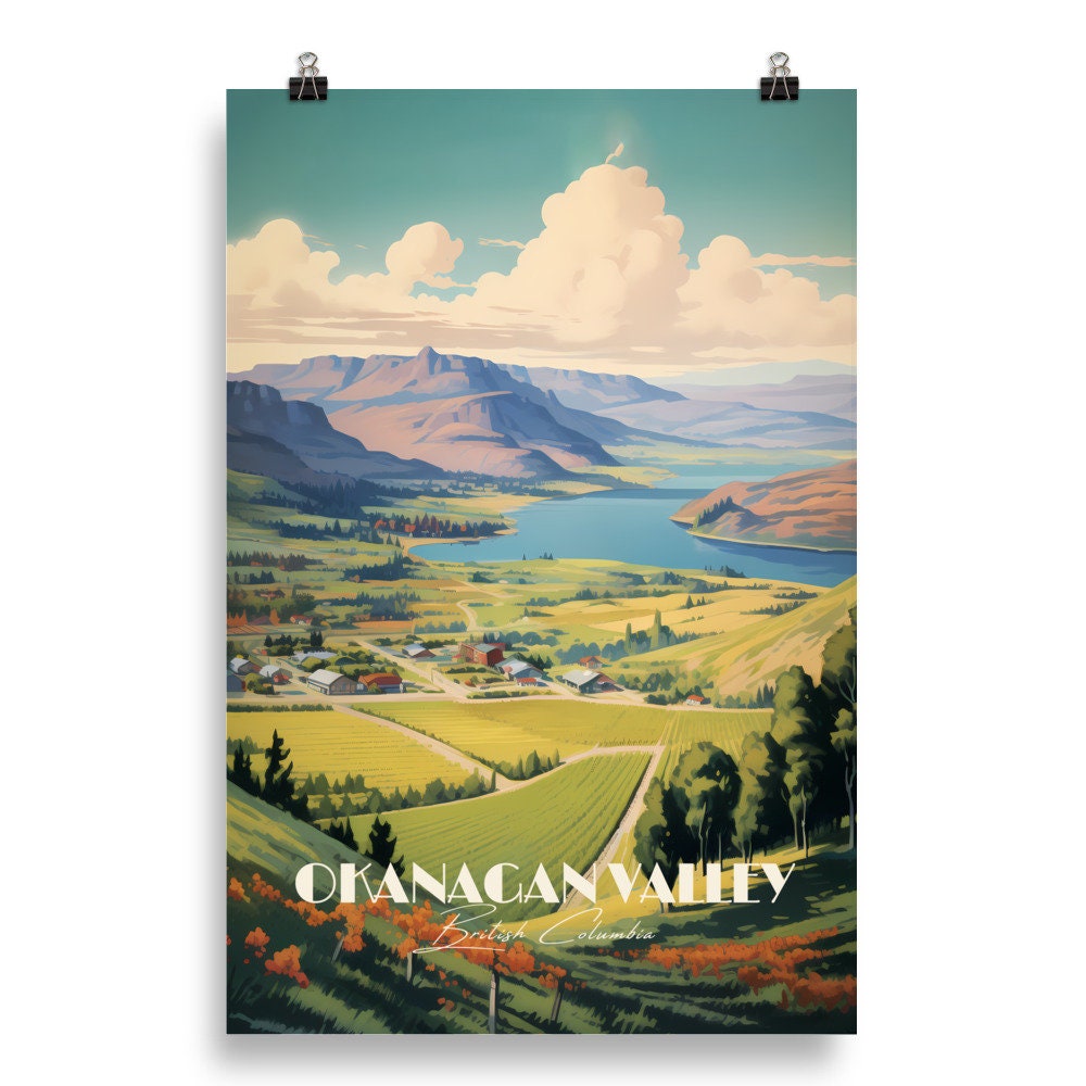 Print Okanagan Valley Poster British Columbia Wine Tasting BC Poster
