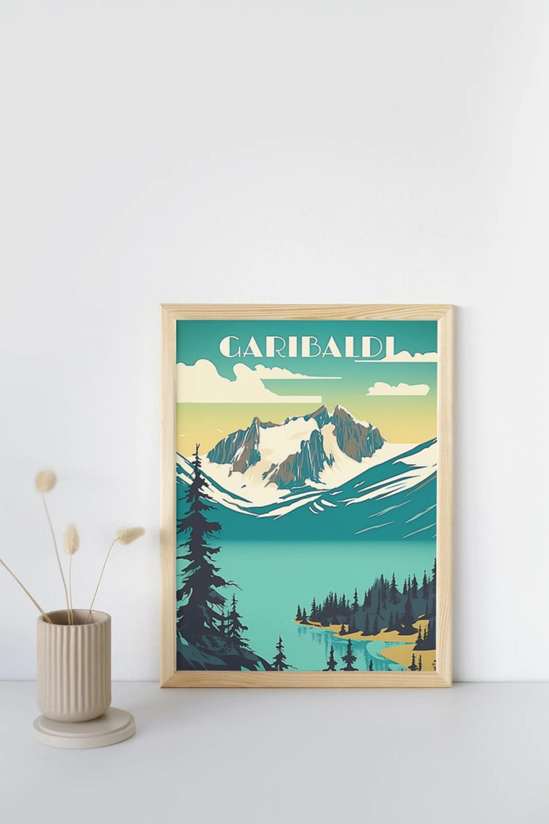 Print Garibaldi Lake Poster British Columbia Poster Hike Alpine Trails Wall Decor Serene Lakeside Camping Art Print Canada image 8